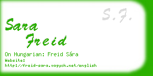 sara freid business card